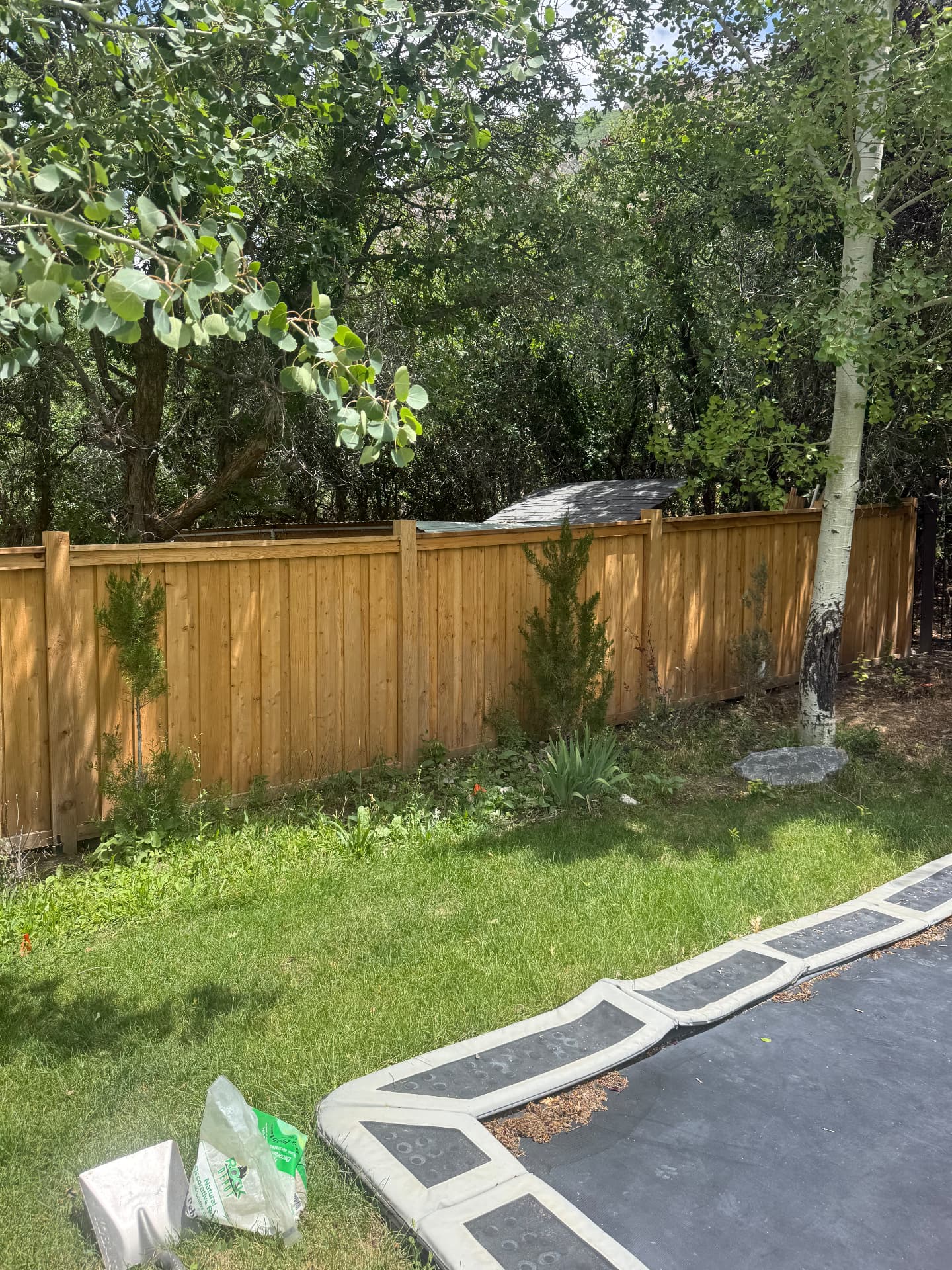 Cedar wood privacy fence installed at a Utah home