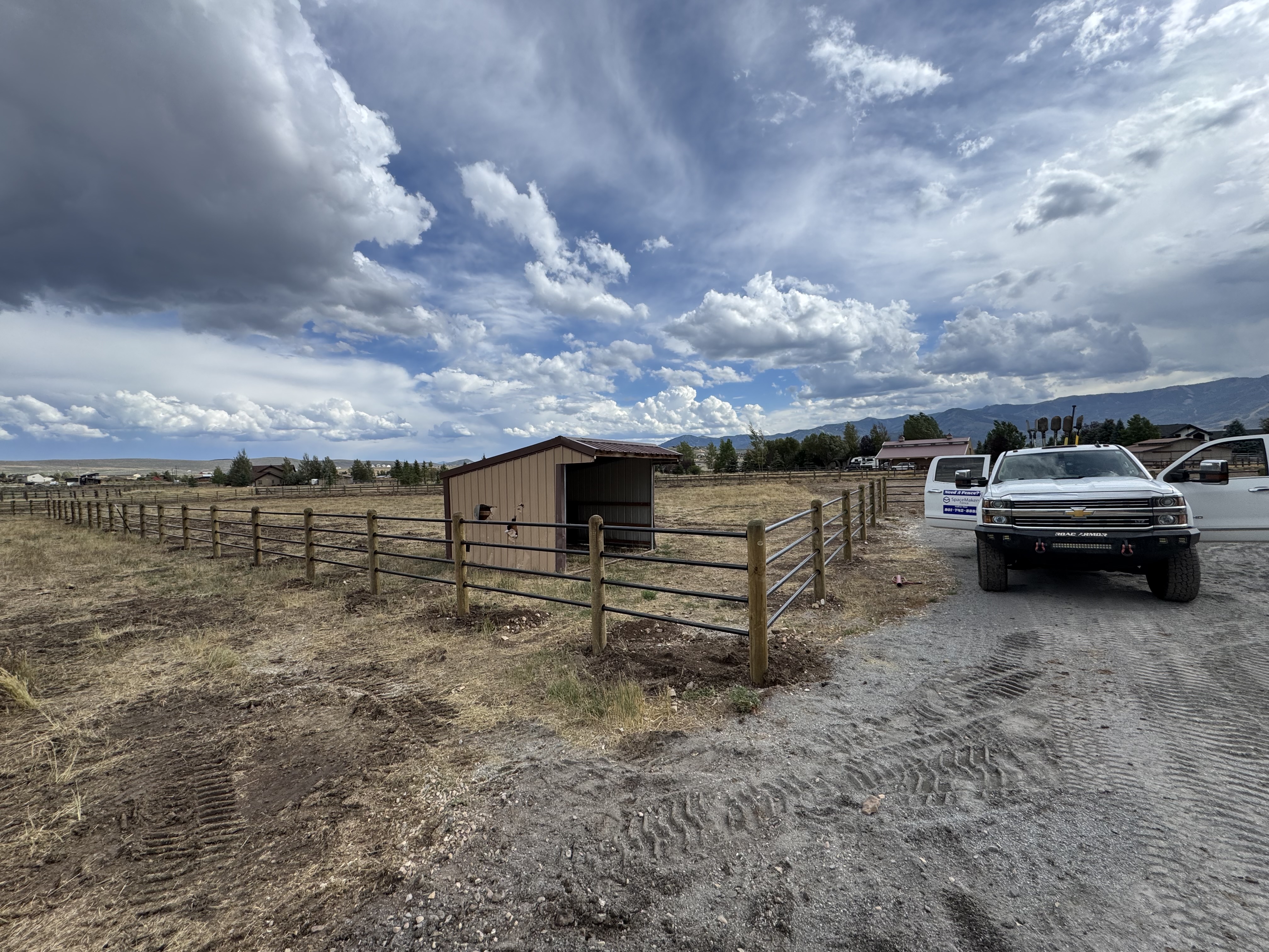 Priefert Ponderosa Four-Rail Fence with Wood Posts installed by Spacemakers Fence in Park City, Utah