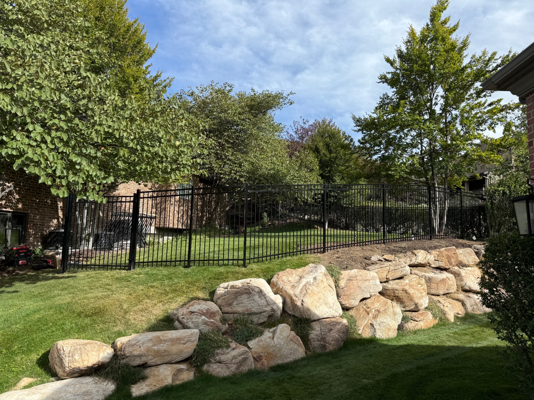 Ornamental iron fence installation in Bountiful, Utah